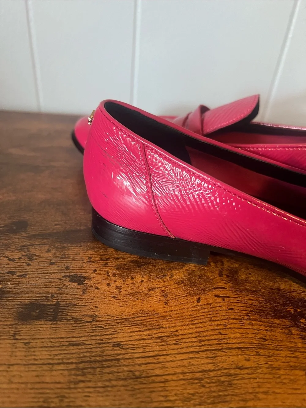Good used Kate Spade Size 6.5, Hot Pink Loafers, VERO, Leather